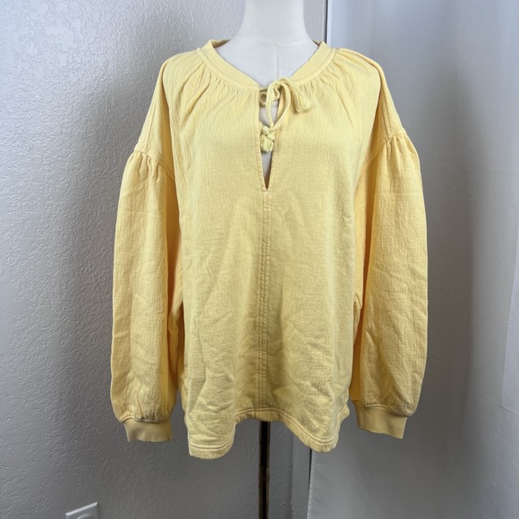 aerie Sweaters - Aerie Easy Street Sweater Womens Medium Oversized Yellow Boho Lounge Coastal NWT